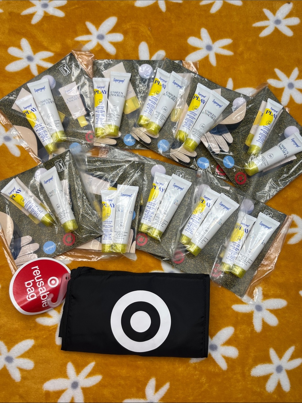 TEN NEW NIP Supergoop x Target Sample Sets + Reusable Black Target Logo Tote !